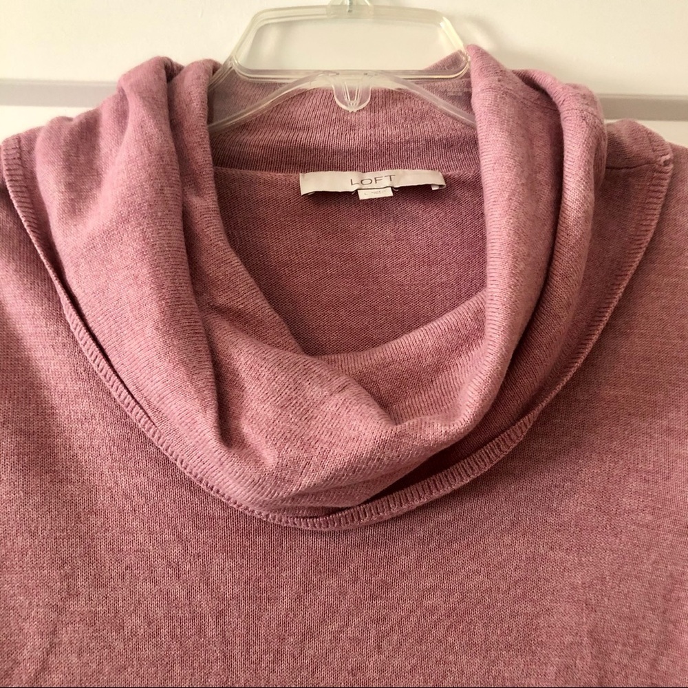 LOFT Pink Cowl Neck Long Sleeve Sweater Size Large - Picture 2 of 5